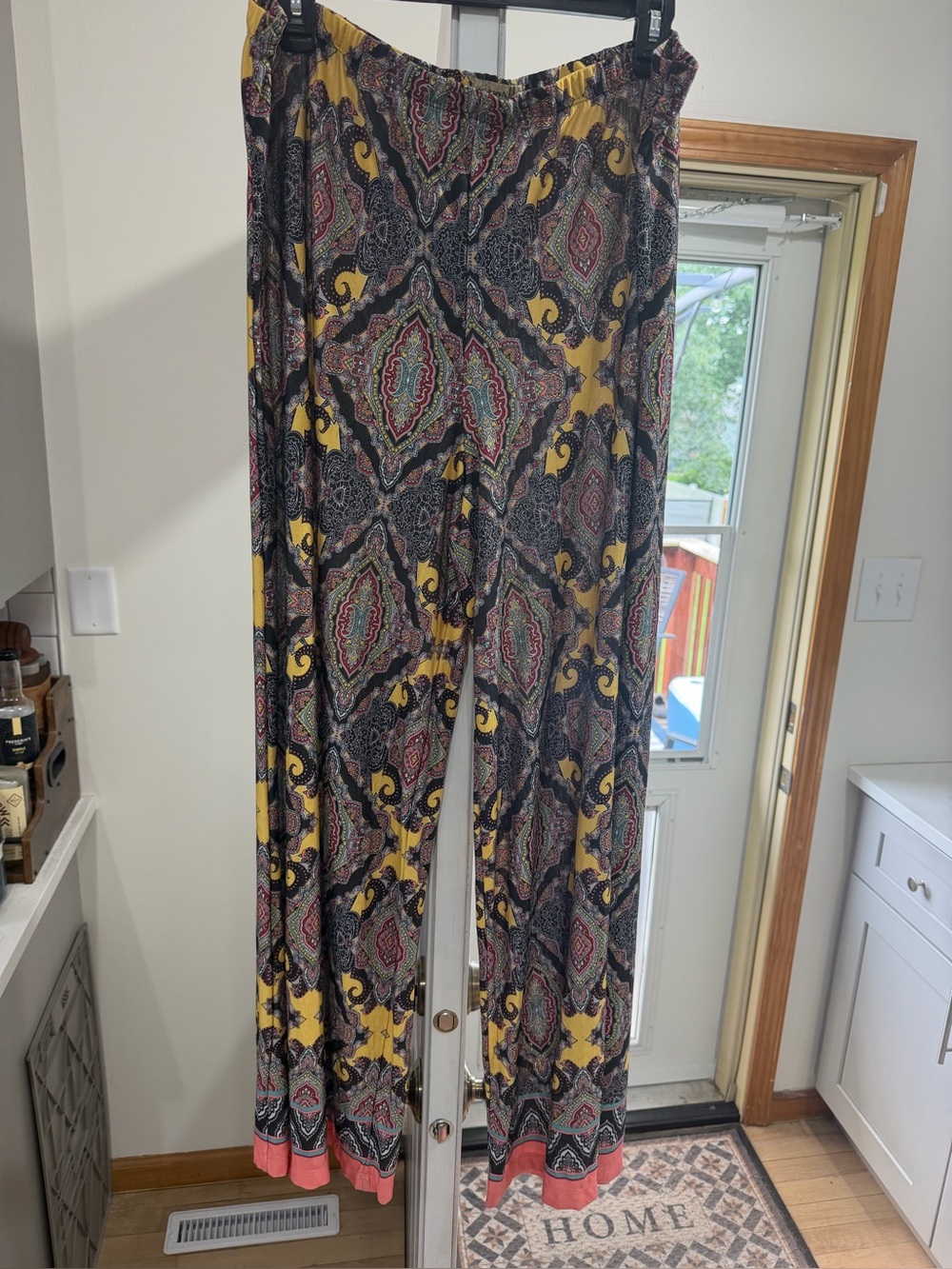 Wide-Leg Printed Palazzo Pants - Yellow Multi